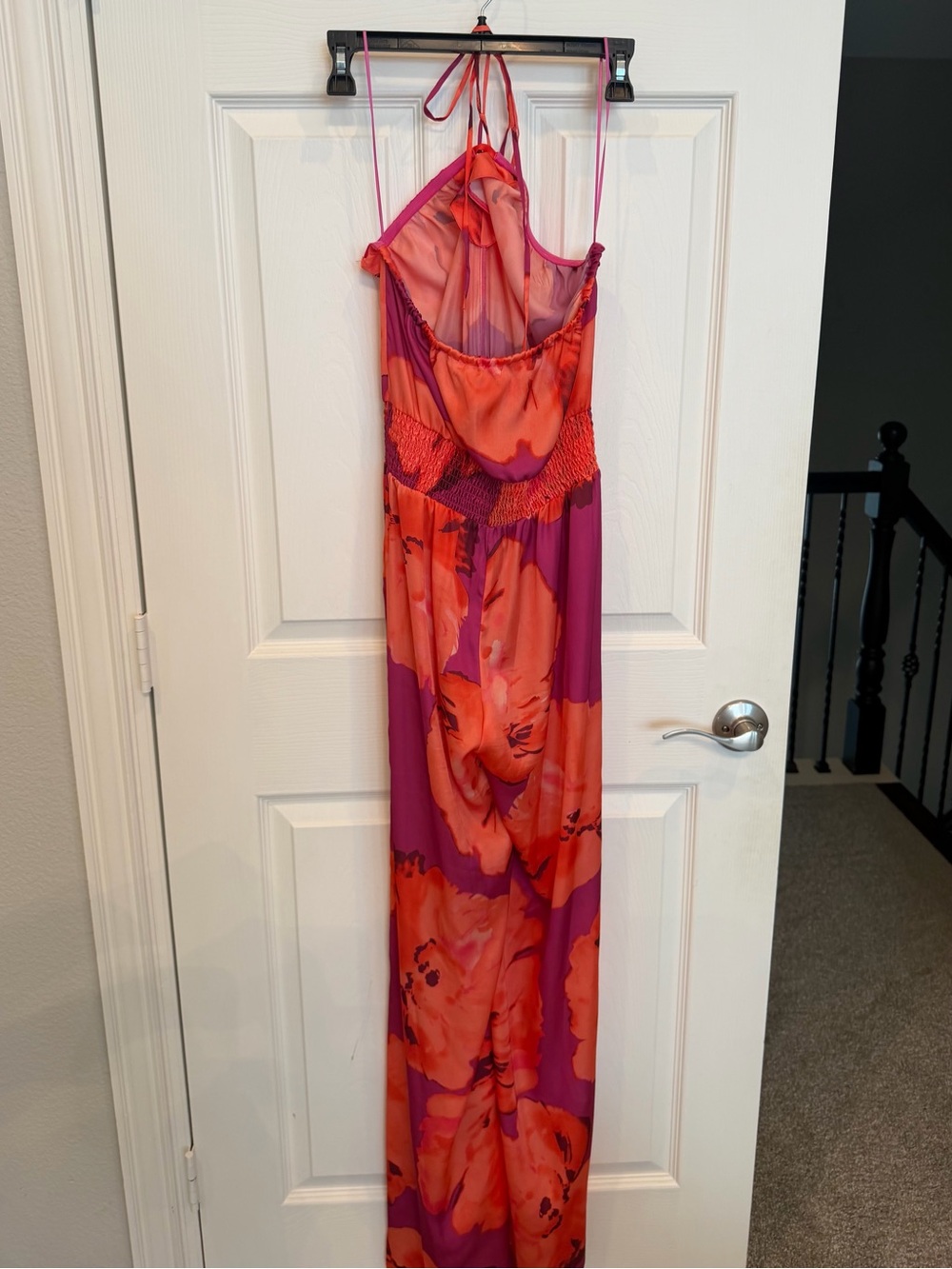 Ramy Brook Mindy Strapless Wide Leg Pink Watercolor Print Jumpsuit Size S - Picture 7 of 8